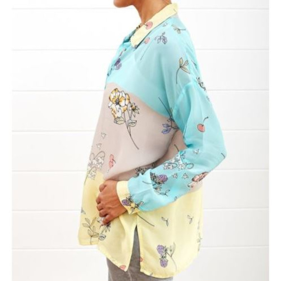 Johnny Was Escape Boxy Sheer Floral Print Tunic - Picture 2 of 3